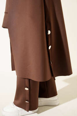 Scuba Uzun Hırkalı Üçlü Takım Kahve - İkili Takım