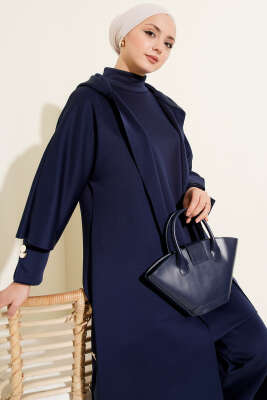 Scuba Uzun Hırkalı Üçlü Takım Lacivert - İkili Takım