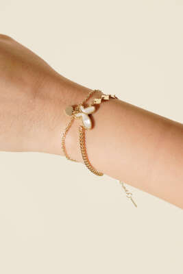 Sedef Kelebekli Bileklik Gold - KONYALI BİJUTERİ