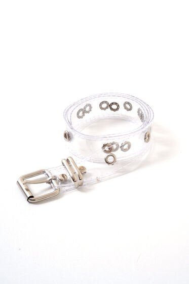 Şeffaf Kuş Gözlü Kristal Kemer - Deri Kemer