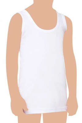 Seher Yıldızı 12'li Erkek Çocuk Geniş Askılı Atlet Beyaz - Erkek Çocuk İç Giyim