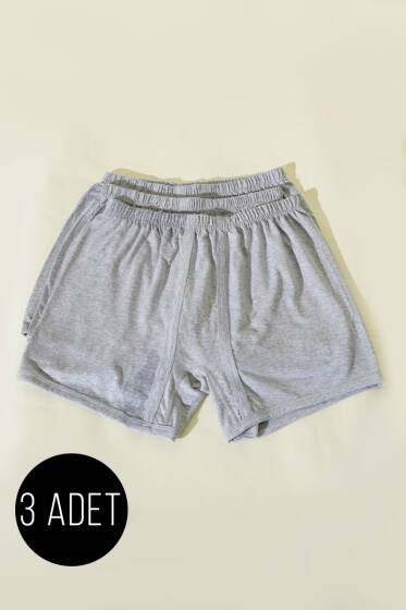 Seher Yıldızı 3'lü Erkek Arjantin Gri - Erkek Boxer