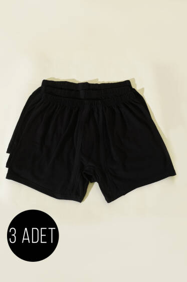 Seher Yıldızı 3'lü Erkek Arjantin Siyah - Erkek Boxer