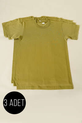 Seher Yıldızı 3'lü Erkek Kısa Kol Fanila Yeni Haki - SEHER