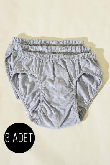 Seher Yıldızı 3'lü Erkek Külot Gri - Erkek Külot
