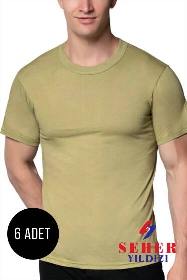 Seher Yıldızı 6'lı Erkek Penye Badi Yeni Haki - Seher