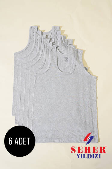 Seher Yıldızı 6'lı Penye Atlet Gri - Seher