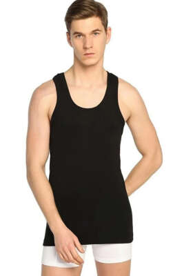 Seher Yıldızı 6'lı Penye Atlet Siyah - Erkek Atlet