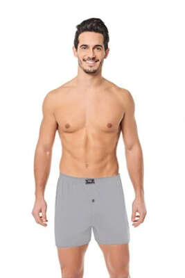 Seher Yıldızı Düz Boxer Gri - Erkek Boxer