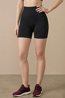 Şekillendiricili Kısa Spor Tayt Siyah - FORMACTİVE