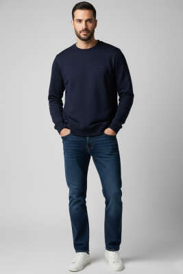 Selanik Besse Armalı Erkek Sweatshirt Lacivert 