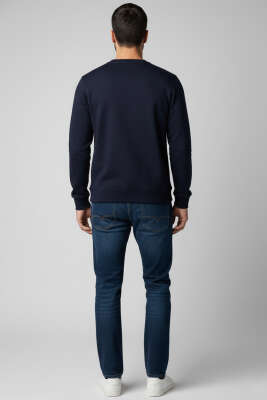 Selanik Besse Armalı Erkek Sweatshirt Lacivert - Erkek Sweatshirt