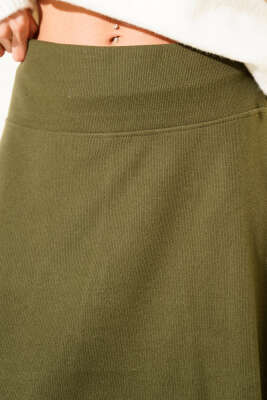 Selanik Midi Etek Haki - Kadın Giyim Modelleri