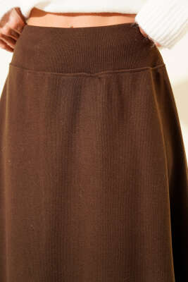 Selanik Midi Etek Kahve - Kadın Giyim Modelleri