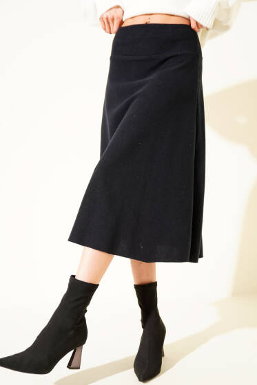 Selanik Midi Etek Lacivert - Kadın Giyim Modelleri