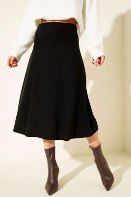 Selanik Midi Etek Siyah - CALİENTE