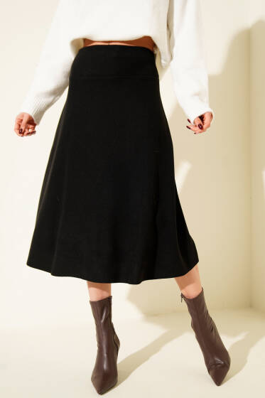 Selanik Midi Etek Siyah - Kadın Giyim Modelleri