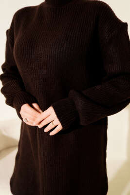 Selanik Örgü Yumoş Triko Tunik Acı Kahve - 300-500 TL Ürünler