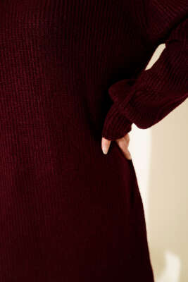 Selanik Örgü Yumoş Triko Tunik Bordo - 300-500 TL Ürünler