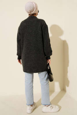 Selanik Örgü Yumoş Triko Tunik Füme - Tunik