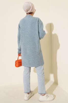 Selanik Örgü Yumoş Triko Tunik Mavi - Tunik