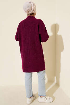 Selanik Örgü Yumoş Triko Tunik Menekşe - Tunik