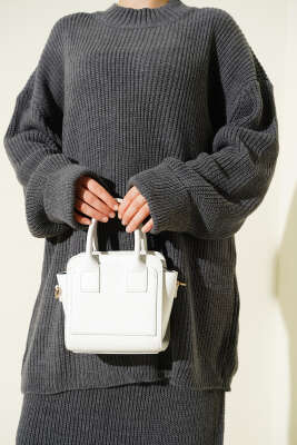 Selanik Örgülü Etekli Triko İkili Takım Füme - İkili Takım