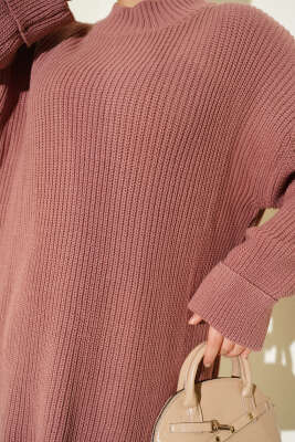 Selanik Örgülü Etekli Triko İkili Takım Gül Kurusu - İkili Takım