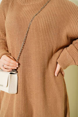 Selanik Örgülü Etekli Triko İkili Takım Latte - İkili Takım