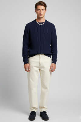 Selanik Örme Erkek Triko Kazak Lacivert - Erkek Kazak