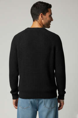 Selanik Örme Erkek Triko Kazak Siyah - Erkek Kazak