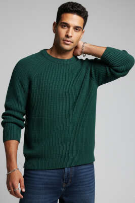 Selanik Örme Erkek Triko Kazak Zümrüt - BY MAMİ