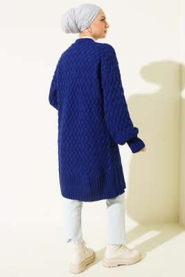 Sepet Örgü Triko Hırka Lacivert - Hırka