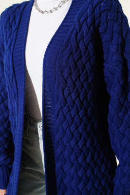 Sepet Örgü Triko Hırka Lacivert - Hırka