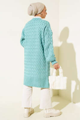 Sepet Örgü Triko Hırka Mint - Triko Hırka