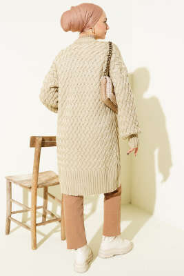 Sepet Örgü Triko Hırka Taş - Hırka