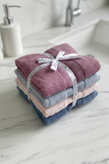 Şerit Çizgili 4'lü El Havlusu Asorti 4 - El Havlusu