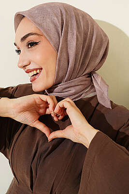 Şerit Çizgili Desenli Eşarp Latte - VERTU (NYD TEKSTİL)