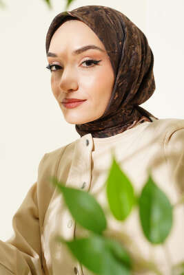 Şerit Desen Demore Eşarp Camel - Günün Seçilenleri