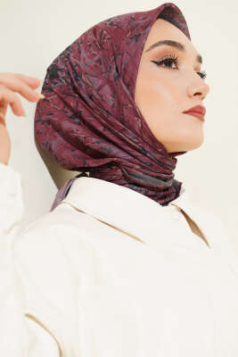 Şerit Desen Demore Eşarp Gül Kurusu - Günün Seçilenleri