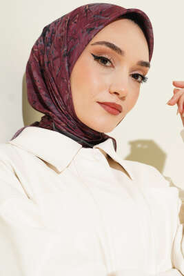 Şerit Desen Demore Eşarp Gül Kurusu - Günün Seçilenleri