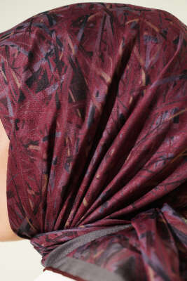 Şerit Desen Demore Eşarp Gül Kurusu - Günün Seçilenleri