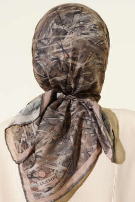 Şerit Desen Demore Eşarp Nefti - Başörtüsü