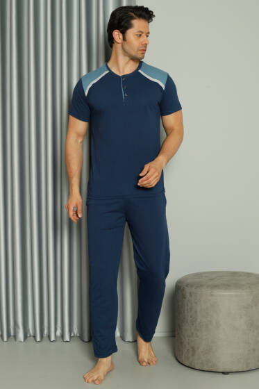 Şerit Garnili Kısa Kol Erkek Pijama Takımı Parlement - Pijama