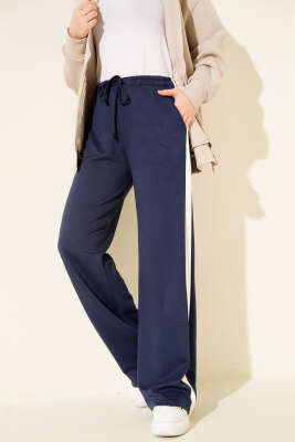 Şerit Geçişli İp Bağcıklı Pantolon Lacivert - 300-500 TL Ürünler
