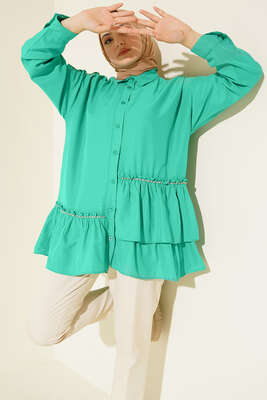 Şerit Taş Detaylı Gömlek Benetton - DESTİNA