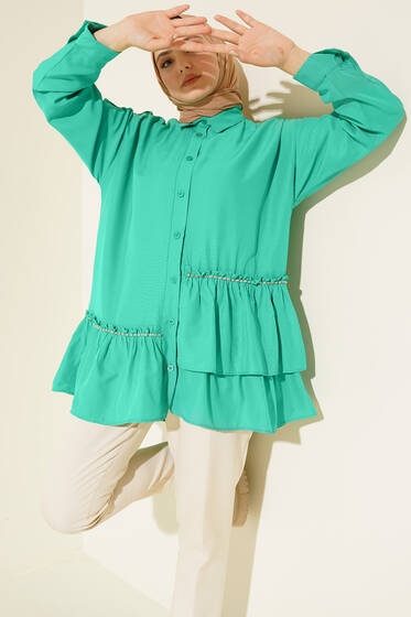 Şerit Taş Detaylı Gömlek Benetton - Gömlek