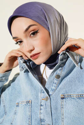  Şeritli Bambu Kraş Eşarp Koyu Lila - MODA KAŞMİR