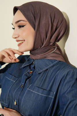  Şeritli Bambu Kraş Eşarp Sütlü Kahve - MODA KAŞMİR