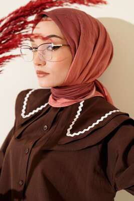 Şeritli Bambu Kraş Eşarp Yavru Ağzı - Başörtüsü